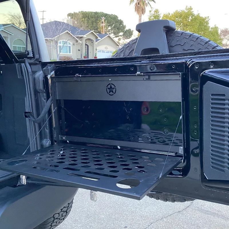 

Cartaoo Steel Tailgate Folding Table Storage with five star For 2021 Ford Bronco Accessories