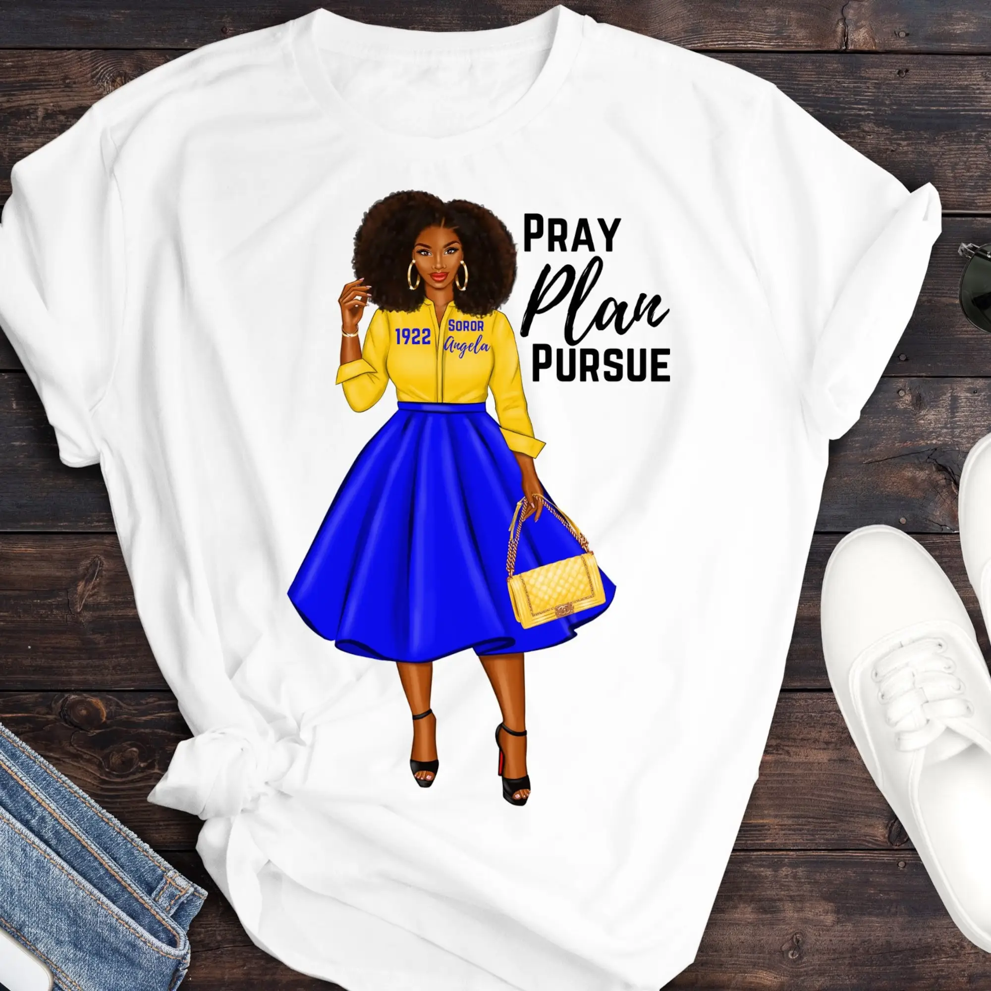 Футболка Sigma Gamma Rho синяя и Золотая рубашка ройратейства сублимация