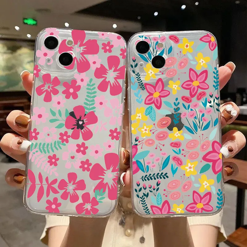Flower Cherry Phone Case for Xiaomi Redmi Note 13 Pro Plus 5G 12 4G 12S 14C 13C 12C 10C 11 10 10S 11S 9S 9 8 A2 A1 A3 Back Cover