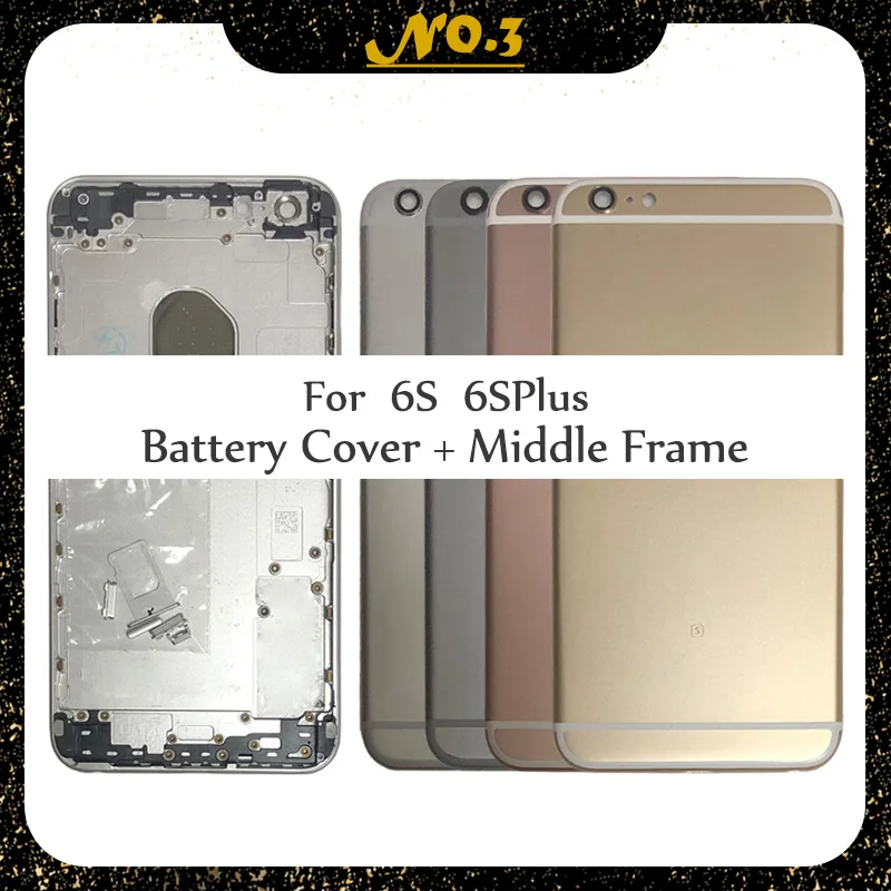 

Back Housing for iPhone 6 6g 6sPlus Plus Battery Cover Middle Frame Chassis with Side Buttons Sim Tray CE or FC Repair Parts