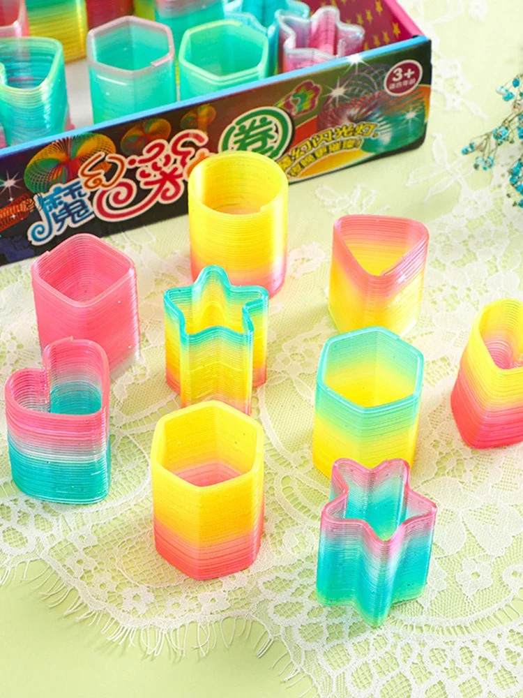 Обучающие радужные неоновые пластиковые весенние игрушки для мальчиков и