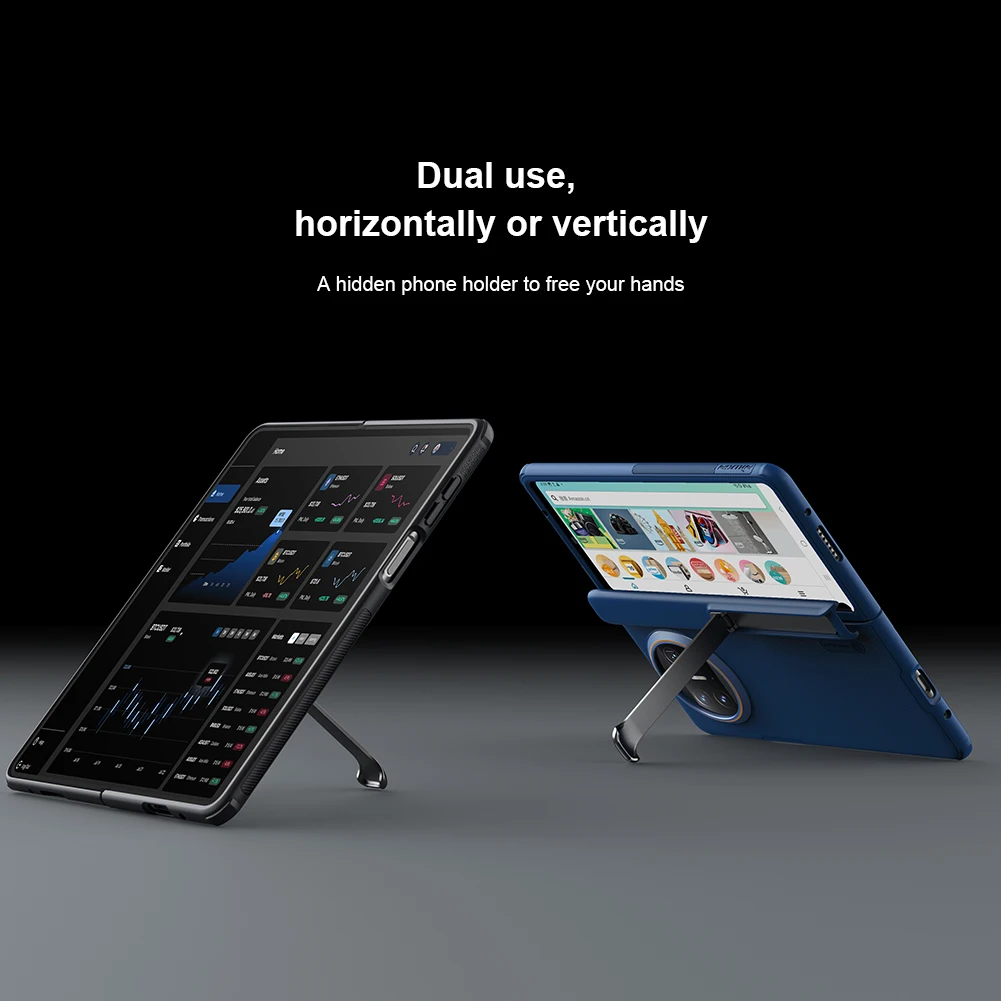 For Huawei Mate X3 Case NILLKIN Frosted Shield Hard PC Shockproof Folding Cover For Huawei MateX3 case With Hidden Holder