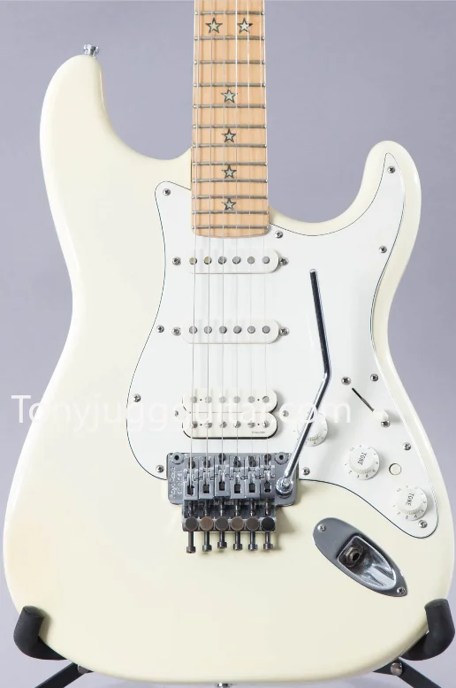 

Custom Richie Sambora Signature White ST Electric Guitar Maple Neck&Fingerboard,Star Inlay,SSH Pickups,Locking Tremolo Tailpiece