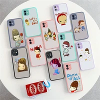 art cartoon yoshitomo nara phone case for iphone x xr xs 7 8 plus 11 12 13 pro max 13mini translucent matte shockproof case