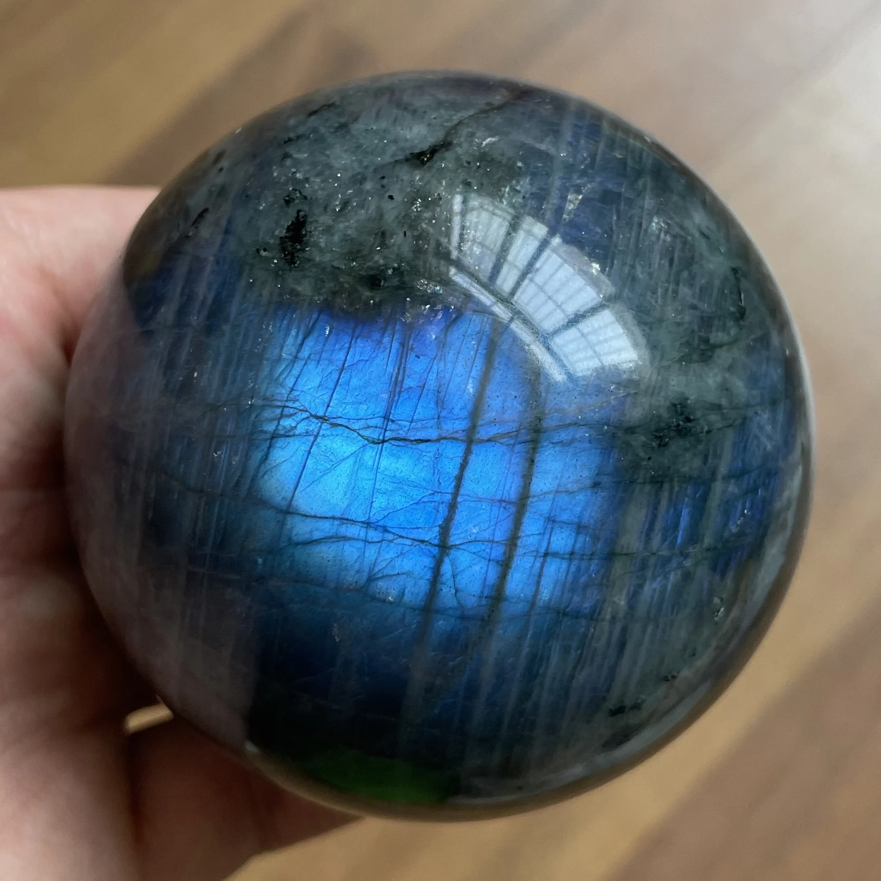 

513 г натуральный камень лабрадорит камень полированный хрустальный шар искусственный лунный камень фэн-шуй 2022 декоративный подарок Восстанавливающий