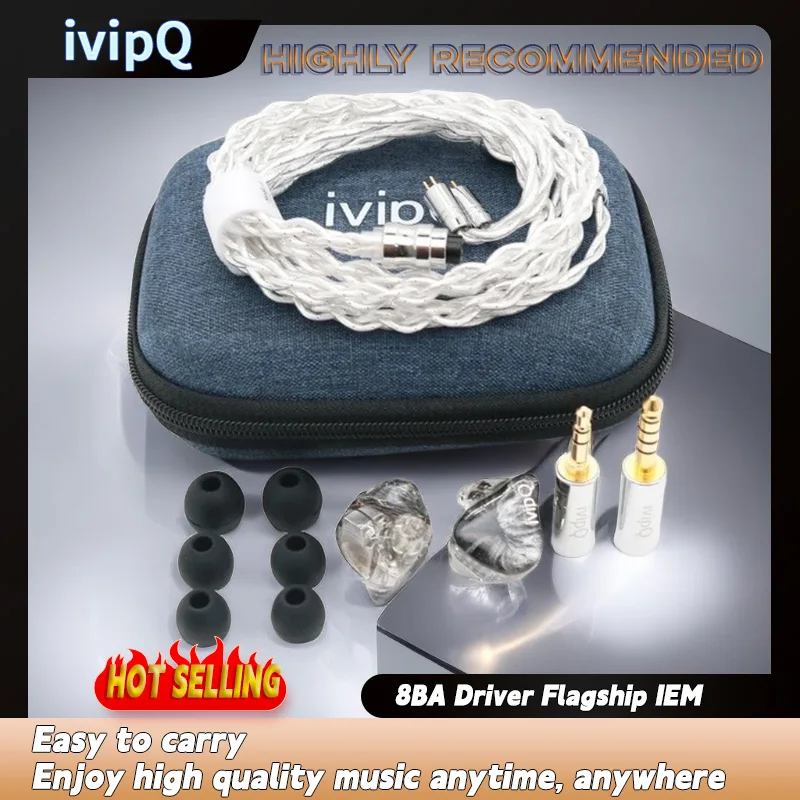 Флагманские Hi-Fi наушники ivipQ Conch V11 8BA Driver Flagship IEM с модернизированным модульным кабелем, проводные наушники для музыкального монитора для аудиофилов, музыкантов (art.: 3920c8e4f044d) - 3920c8e4f044d