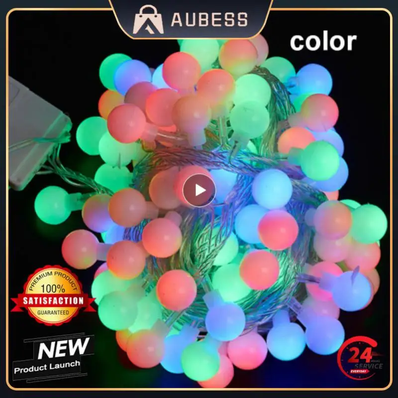 

Светодиодная гирлянда с медным проводом, круглая Рождественская лампа-лента, комнатное украшение для спальни, дома, свадьбы, Нового года, питание от батарейки