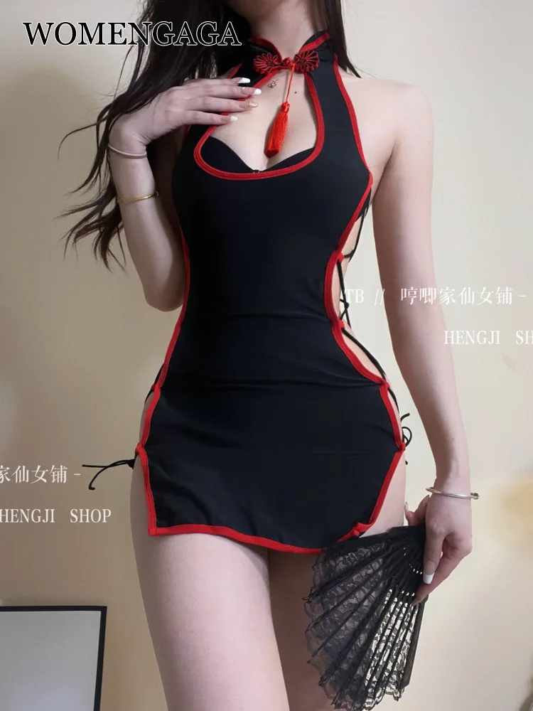 Женское облегающее платье-Ципао с завышенной талией привлекательное мини-платье