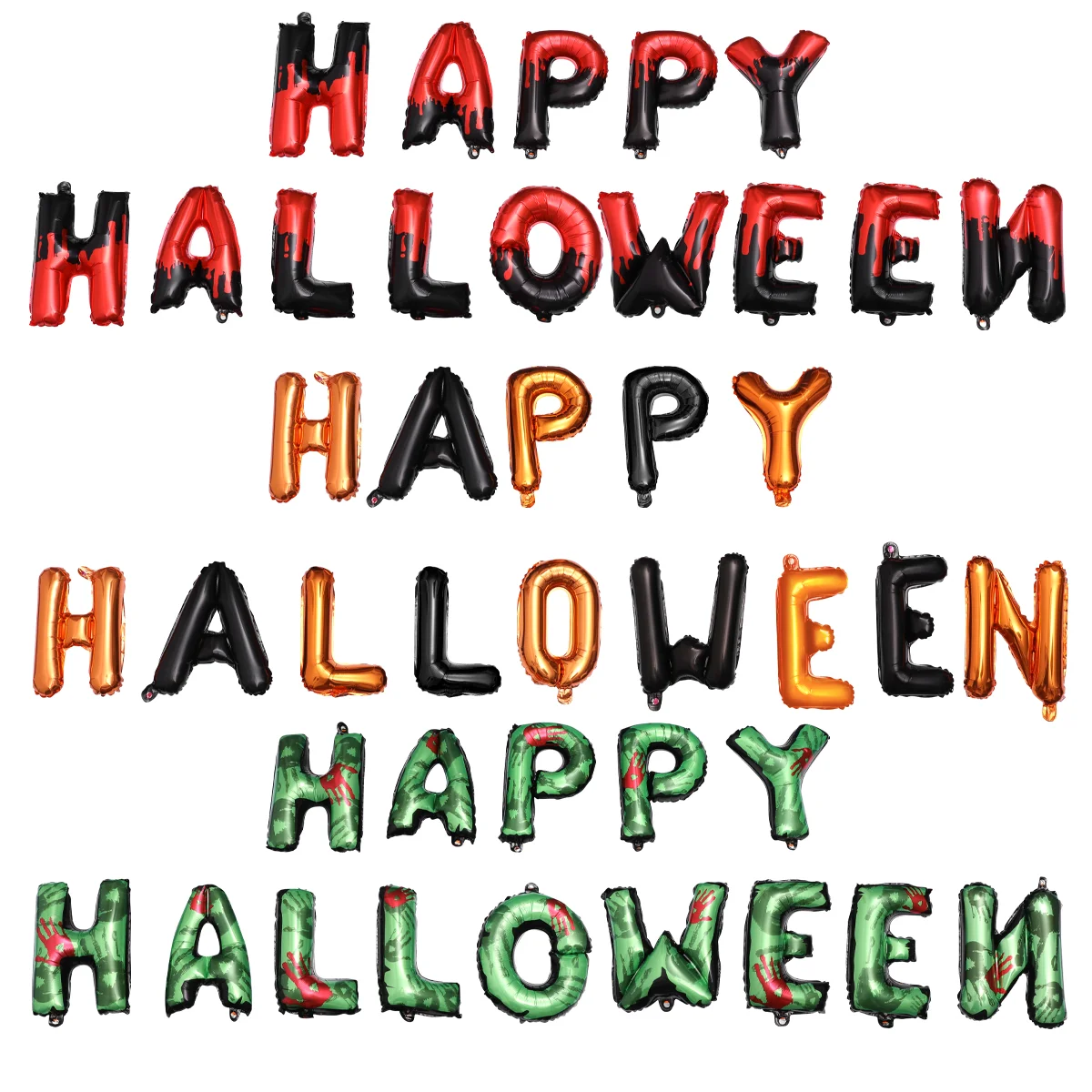 

Balloon Party Happy Inflatable Balloons Sign Terrible Foil Spooky Banner Eyeball Creepy Letter Background Wall Decoration Supply
