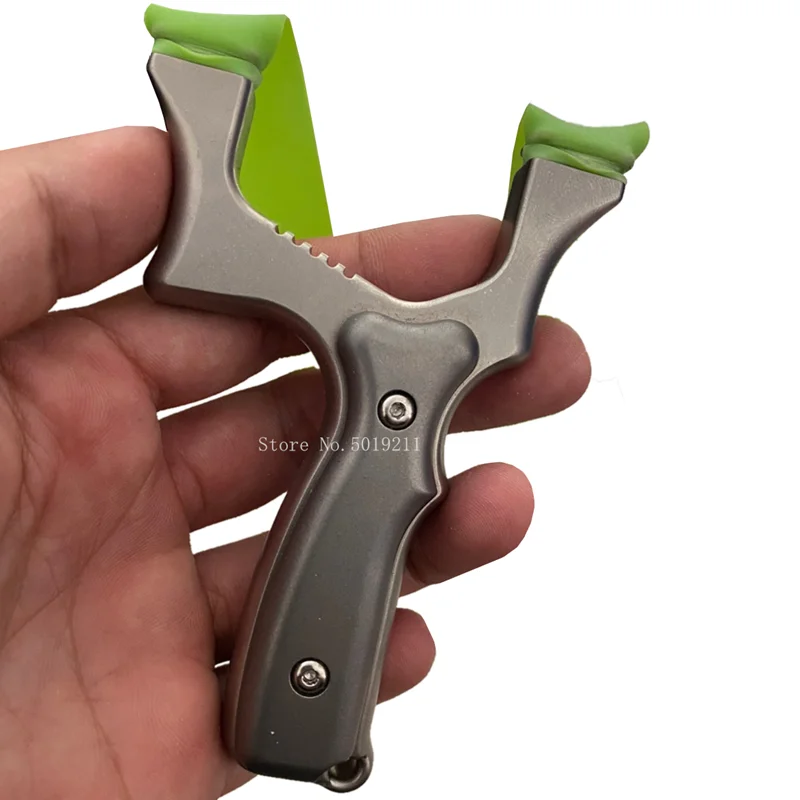 

Professional Titanium Alloy Catapult Flat Rubber Band Slingshot For Shooting Outdoor Hunting Slingshot Sling Bow