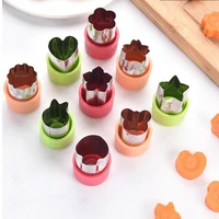 kitchen gadgets portable cook tools plastic handle star heart shape vegetables cutter 3pcs stainless steel fruit cutting die