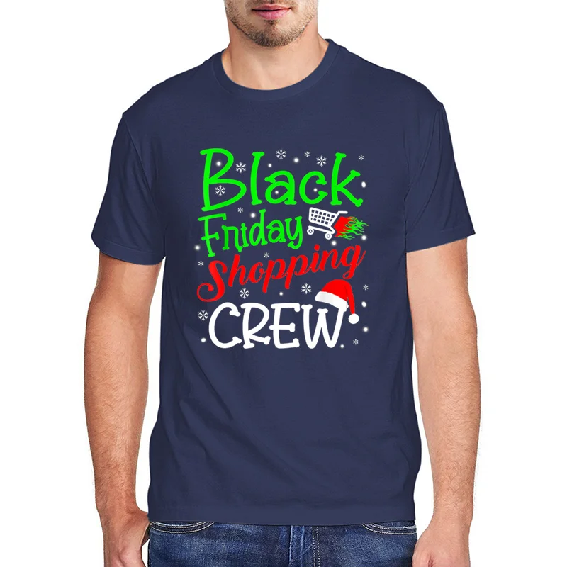 

Funny Black Shopping Family Group Tops Men Retro Short Sleeve Black Friday Shopping Crew T-Shirt Female T-shirt Skull Streetwear