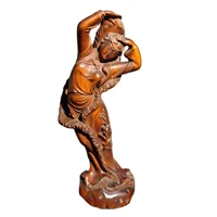 vintage boxwood beauty figurine sexy gift girl dream carving national dance rare