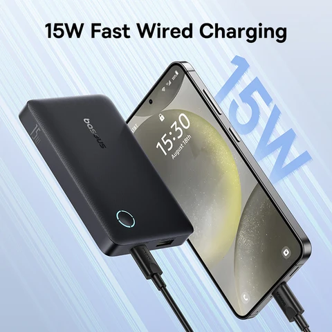 Baseus FP11 15 Вт Power Bank 10000 мАч PD Внешний аккумулятор типа C для быстрой зарядки для iPhone 16 15 Samsung S25 Xiaomi OPPO
