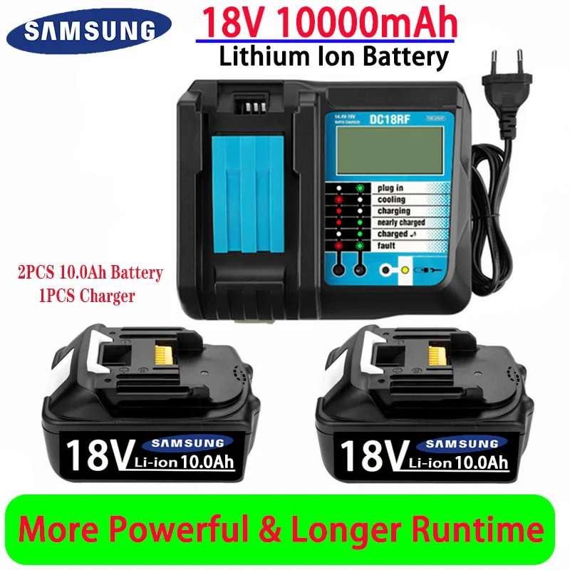 

Aicheriah Makita New Upgrade 18V 10000mAh 8Ah BL1840 BL1850 BL1830 BL1860 LXT400 Lithium Ion Battery for Hand Drill Lawn Mower