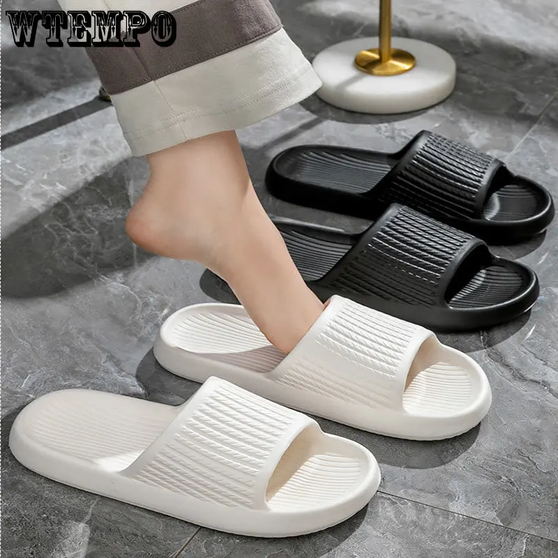 WTEMPO Slippers Non-Slip Flip Flops Sandals Plus Size Soft EVA Indoor Slides Home Thick Platform Bathroom Shoes Dropshipping