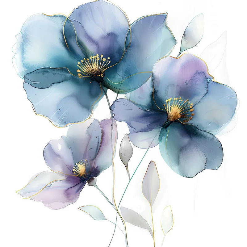 

Фиолетовые абстрактные цветы наклейки для дома