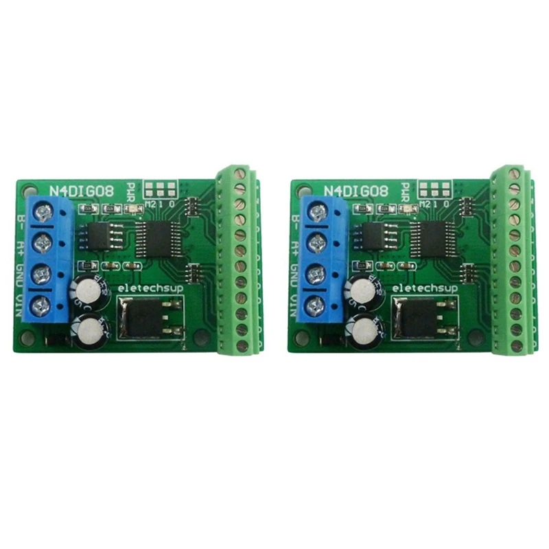 

2X 8Ch Input/Output Digital Switch TTL Lvttl CMOS RS485 IO Control Module Modbus Rtu Board For PLC Relay(With Terminal)