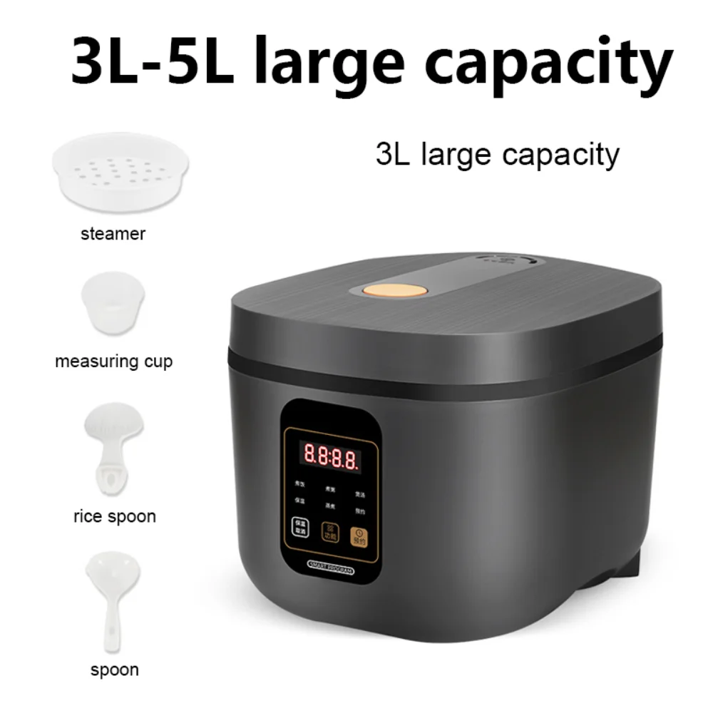 

3L Electric Rice Cooker Intelligent Automatic Multicooker Soup Stew Pot 2-4 People Porridge Cooking Machine Food Steamer Warmer