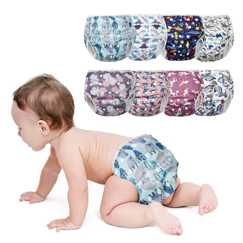 

Baby Cloth Diapers Reusable for Girls Boys Printed Swimming Nappy Infant Training Pants Washable Inserts Underwear Adjustable