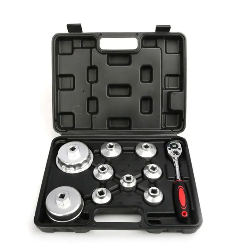 

10Pcs Universal Oil Grid Wrench Set 3/8" Hexagonal Socket Wrench Filter Element Disassembling Tool for Car