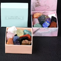 10 piecesbox of natural crystal gem chakra healing quartz mineral home furnishings childrens gift box crystal collectio