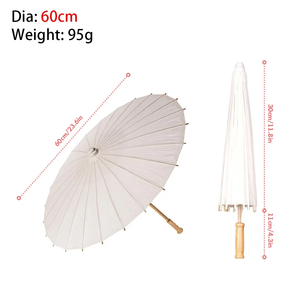 

Бумажный зонт белый 60/84 см