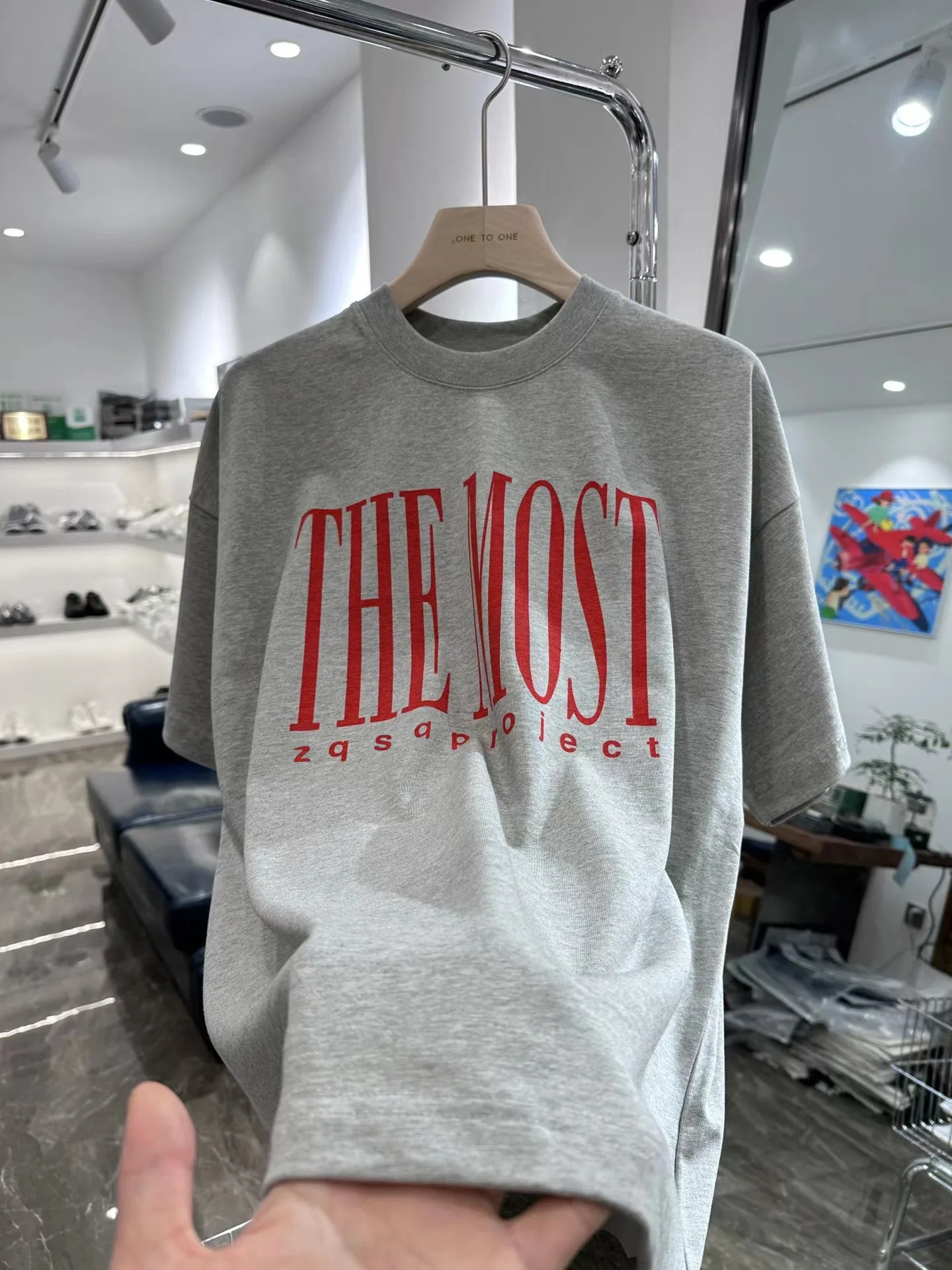 American Fashion Brand Summer Heavy Short sleeve T-shirt Men's Ins Fashionable Letters Print Pure Cotton Small Neckline Coupl...