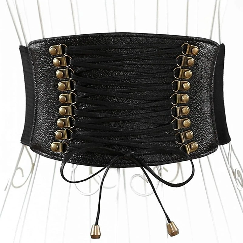 

New Corset Pu Leather Wide Waistband Slimming Body Belts for Women Elastic High Waist Belt Cinto Sobretudo Feminin Ceinture