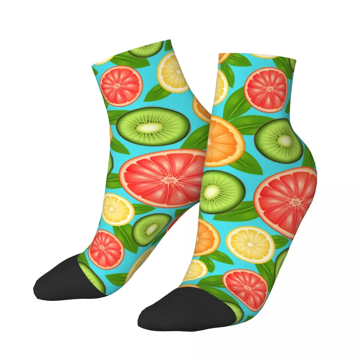 

Socks Polyester Low Tube Fruit Citrus And Kiwi Socks Breathable Casual Short Sock
