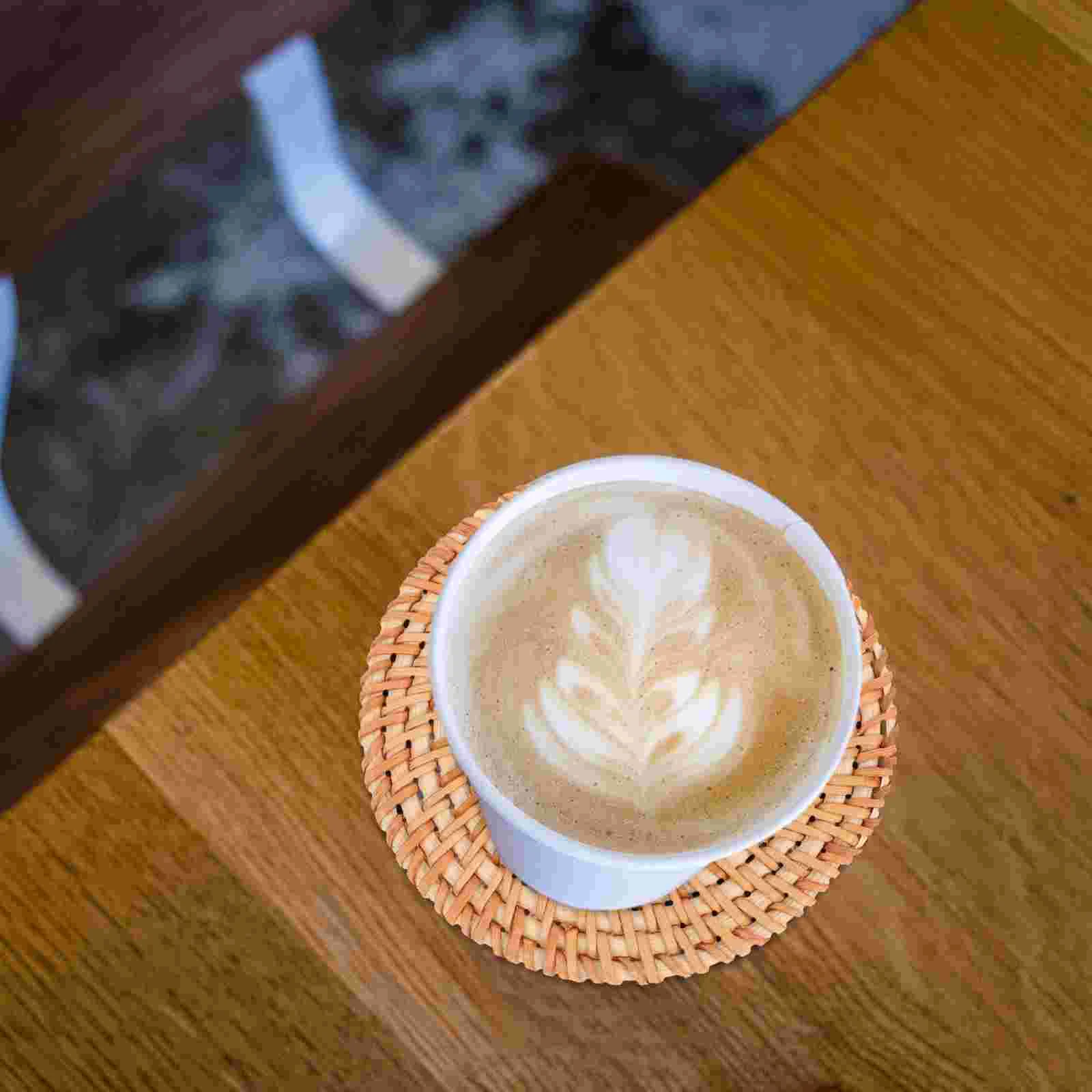 

Durable Beech Rattan Coasters, Cup Bowl Pad Coffee Tea Cup Pads Teapot Coasters for Table Desk Office Hotel 6pcs ( As shown )