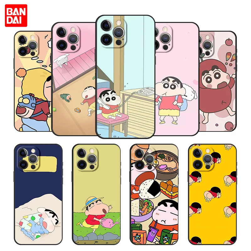 

Cover Case for Apple iPhone 11 13 12 SE Pro Max Mini 2020 12pro 11pro 13pro Bag Capa Armor Cartoon Crayons Shin-Chan Anime
