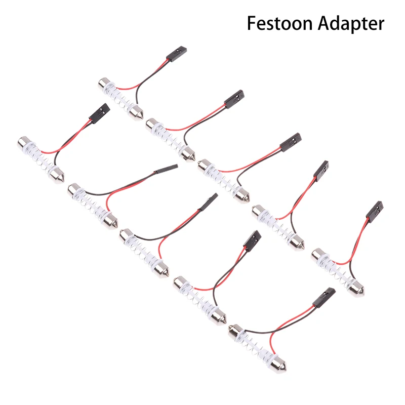 

10 шт. адаптер для автомобильного освещения, светодиодная панель, стоп-лампа, салон автомобиля, купольная лампа T10 BA9S T4W, гирлянда к розовому разъему, проводные кабели