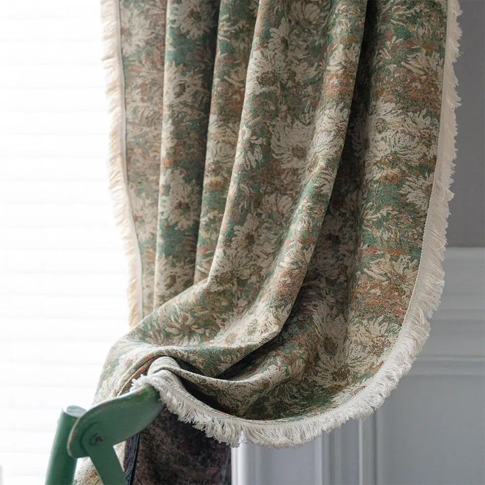 

NEW Window Curtains Oil Painting Floral Printed Insulated Blackout Curtains With Hook For Living Room Dining Bedroom