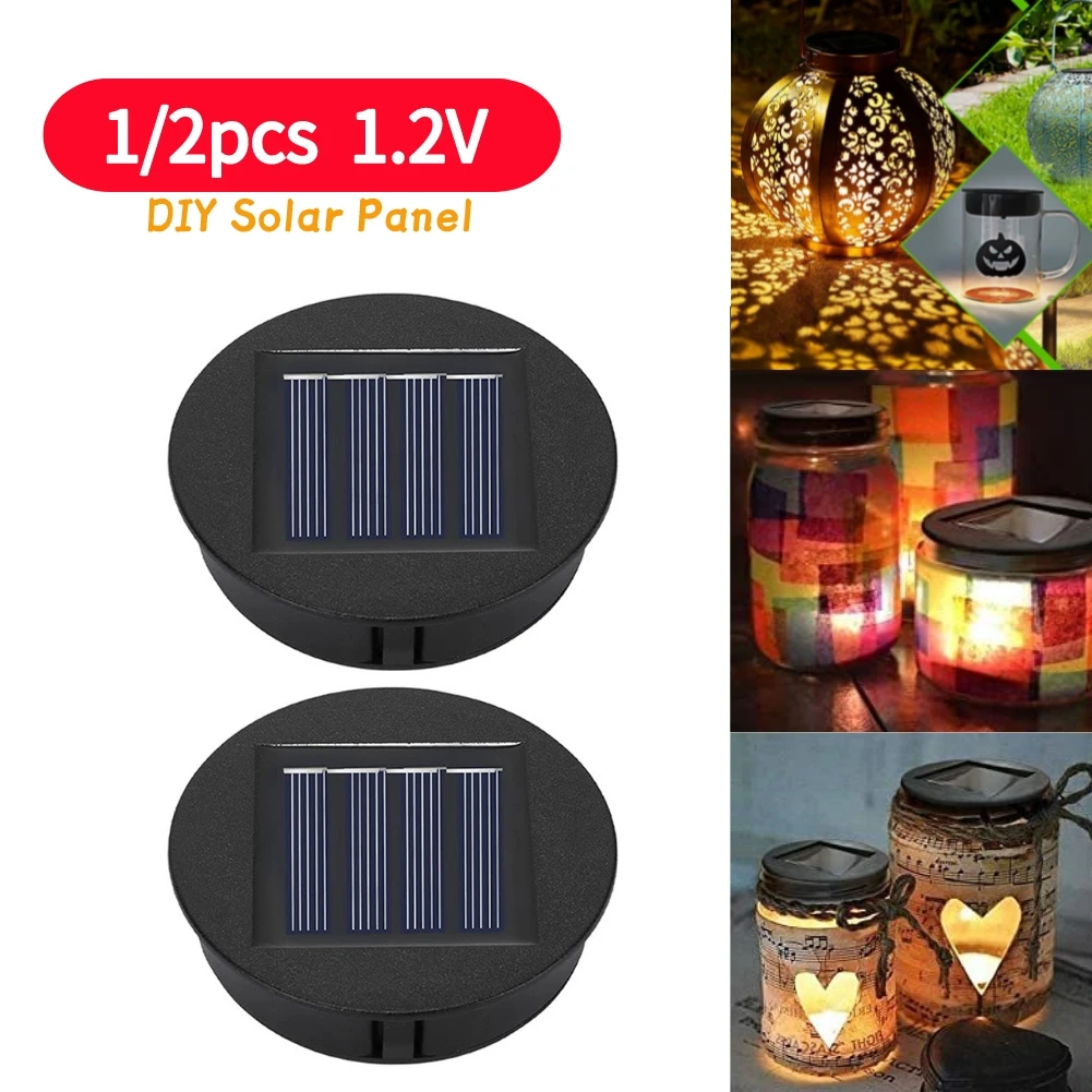 

1/2pcs Solar Panel with LED Lantern Light Lid Solar Lights Top Replacement Part for Outdoor Hanging Lanterns DIY Decor