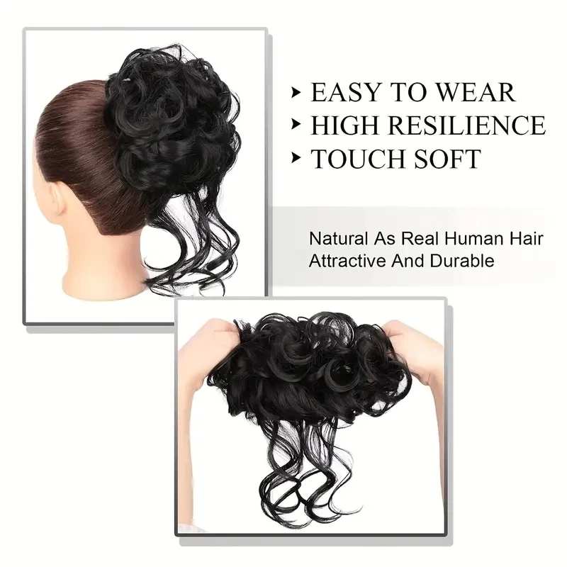 Синтетические Кудрявые Волнистые нечистоплотные волосы в пучок для женских