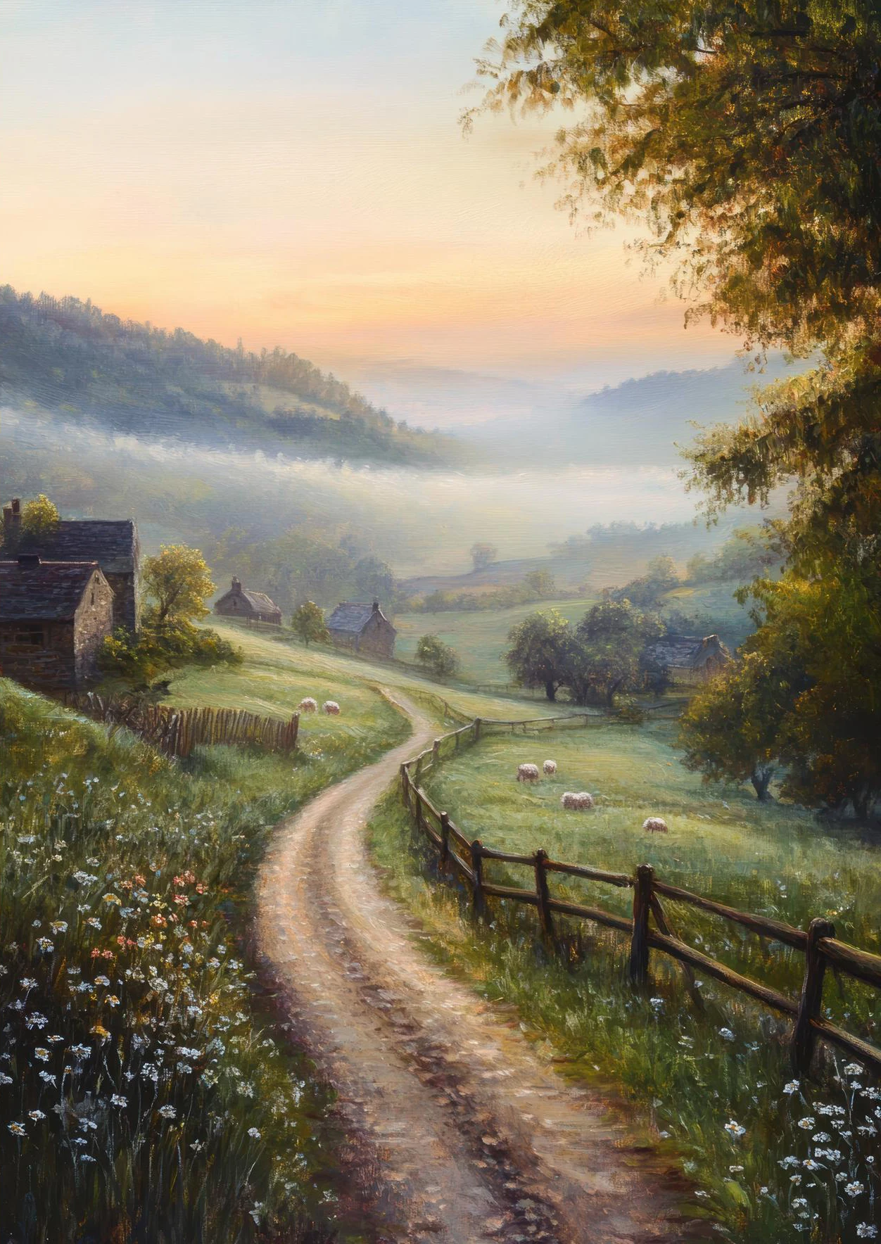 

Классическая печать на холсте "Горы, реки, леса, цветы и пейзаж"