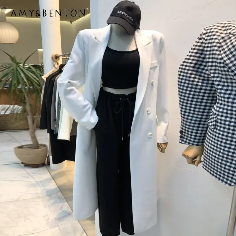 

Mid-Length Suit Jacket for Women 2023 Spring New Korean Style Loose Temperament All-Matching Internet Celebrity Suit Coat