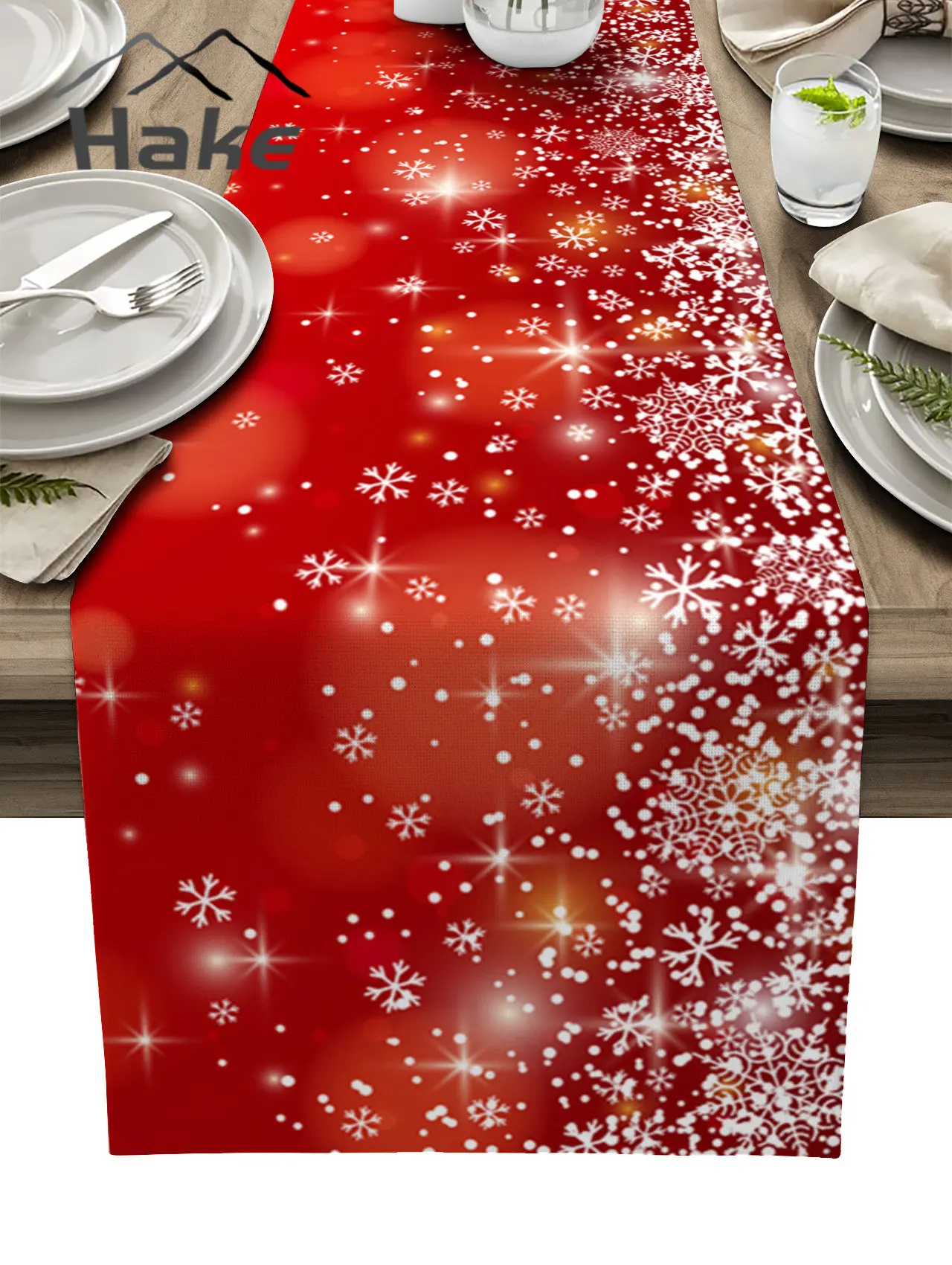 

Рождественская красная скатерть в виде снежинки, Рождественская скатерть из хлопка и льна, свадебное украшение, домашний декор для вечеринки