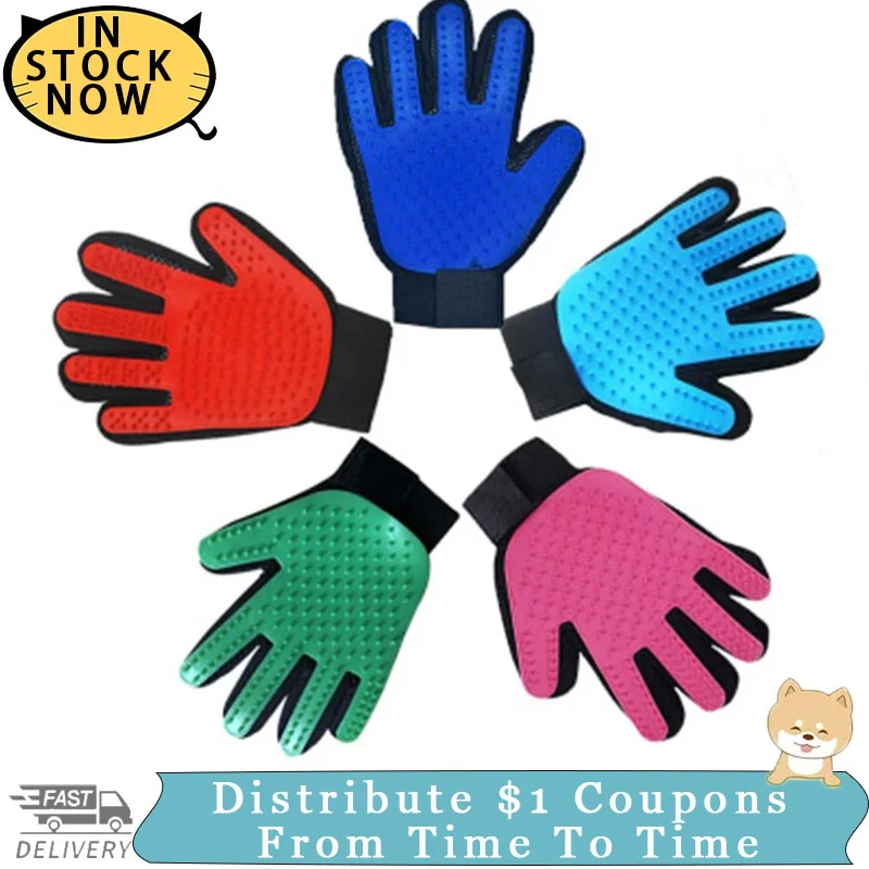 

Pet Grooming Gloves Pet Grooming Glove Rubber Gloves Pet Grooming Glove For Cat Dogs Silicone Comb Glove For Cats Removal Cat