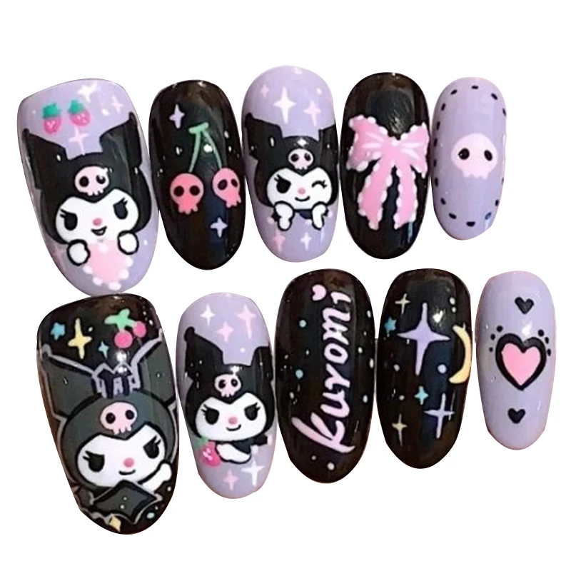 

Sanrio False Nail Cinnamoroll Hellokitty Hellokitty Anime Kawaii Diy Resin Nail Decal Decoration Gift