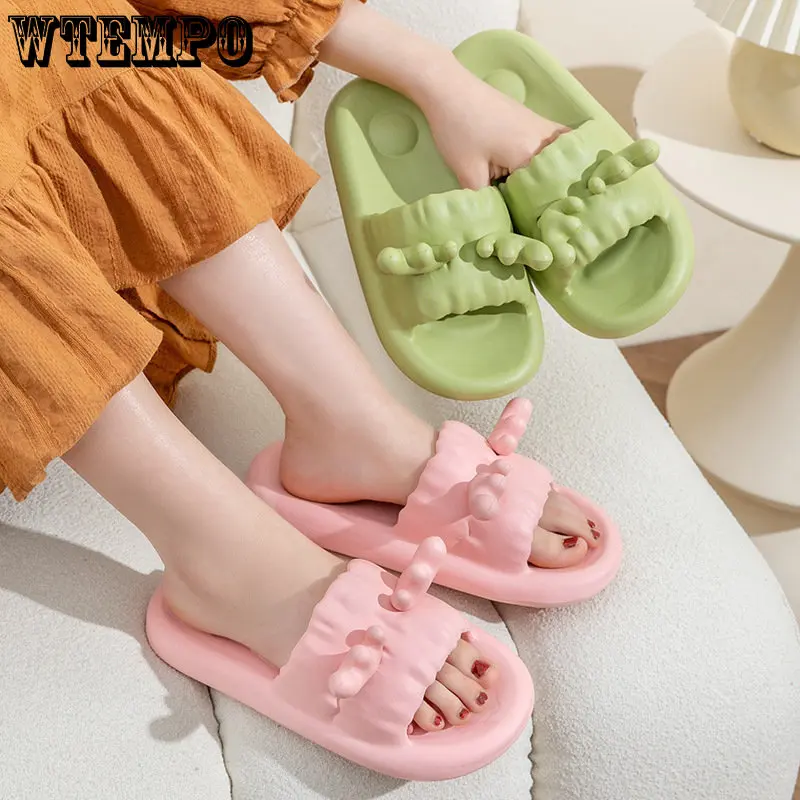 WTEMPO Cute Slippers Antlers Summer Women Anti-Slip Sandal Thick Bottom Bathroom Couple Shoes Soft EVA Beach Slides Wholesale