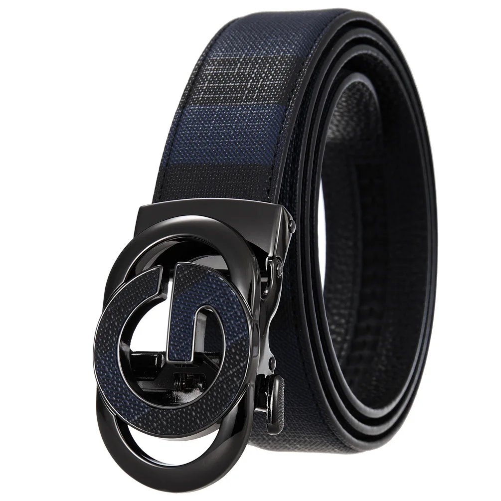 New Men's Waistband Automatic Buckle Pattern Leather Belt Spot LY336-25060-5 Top Quality Luxury Brand Men Belt