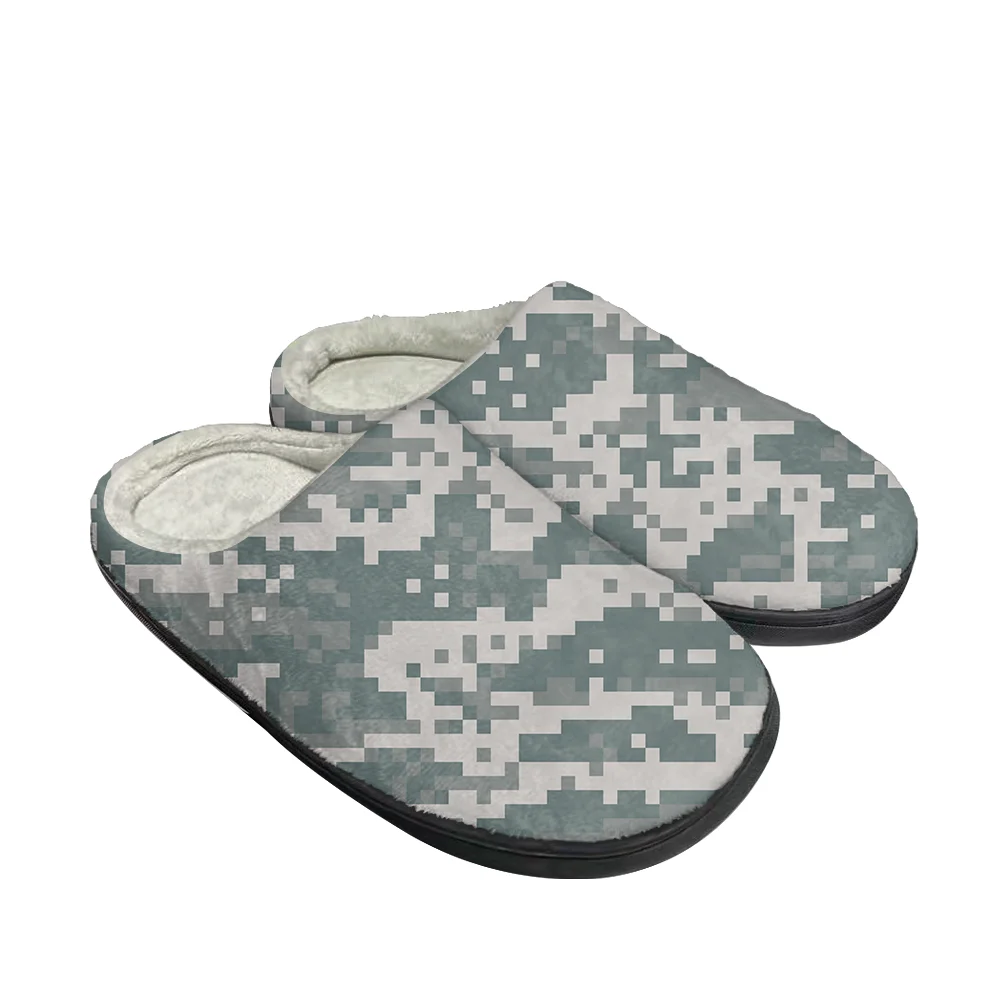 Mens Womens Sandals Camouflage Plush Bedroom Casual Keep War