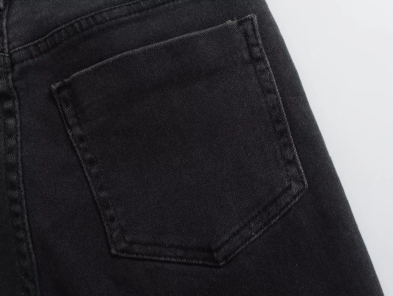 Withered Fashion High Wasit Jeans Single Breasted Slim Denim Pants Black Stretch Jeans Women