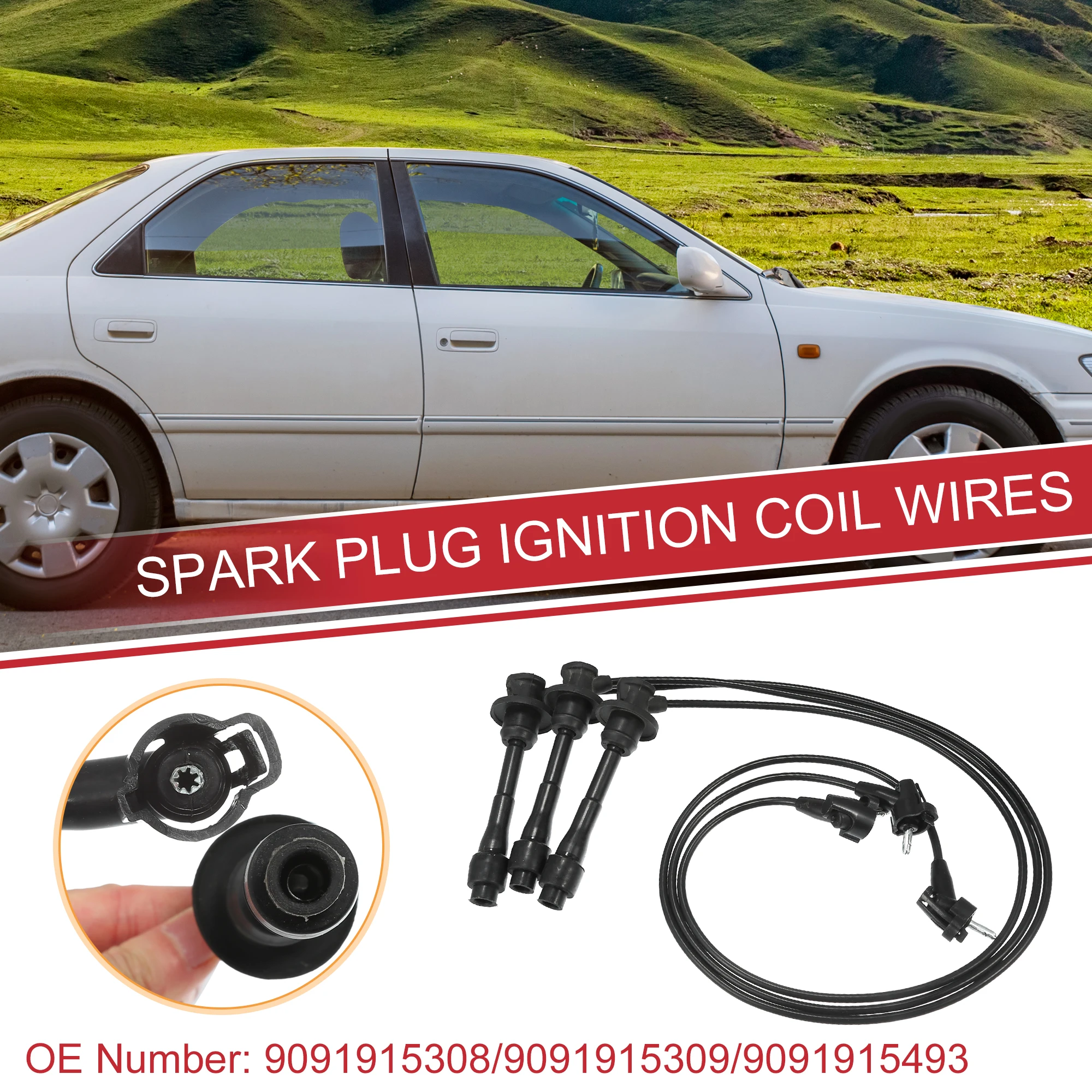 UXCELL 3 шт. автомобильные провода катушки свечи зажигания жгут проводов 5 мм