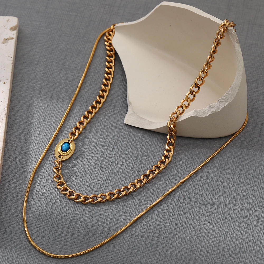 

New Arrivals Freshwater Pearl Pendant Necklace 18K Real Gold Plated Link Chain Necklace Ladies Stainless Steel Jewelry