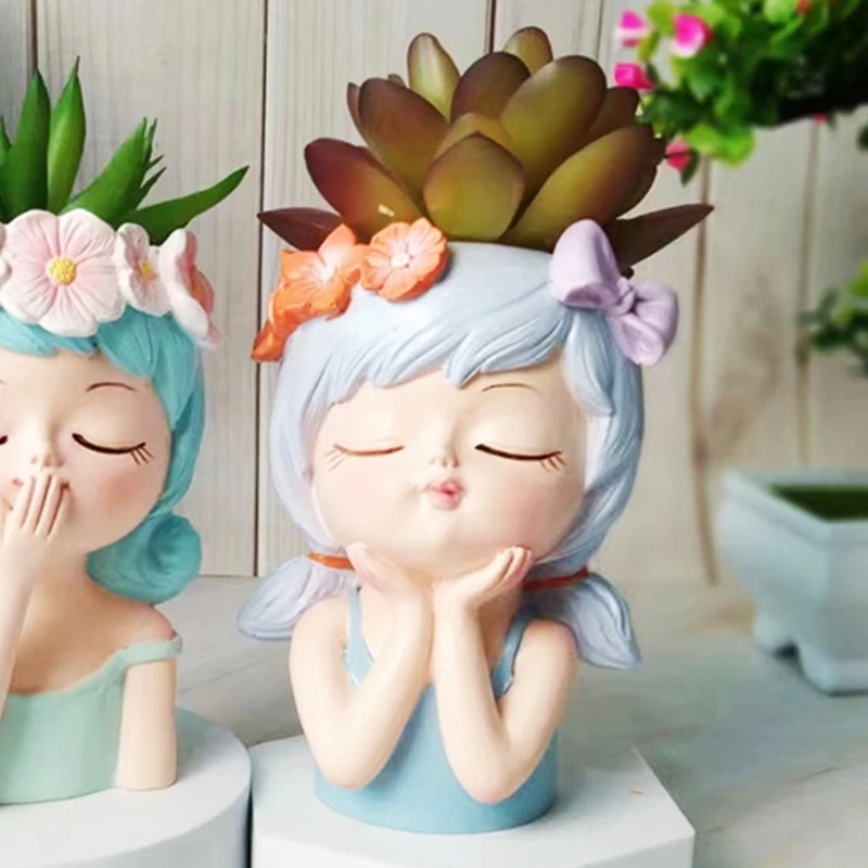 Силиконовая форма с бантом для девочек-цветочниц сочные цветочные горшки