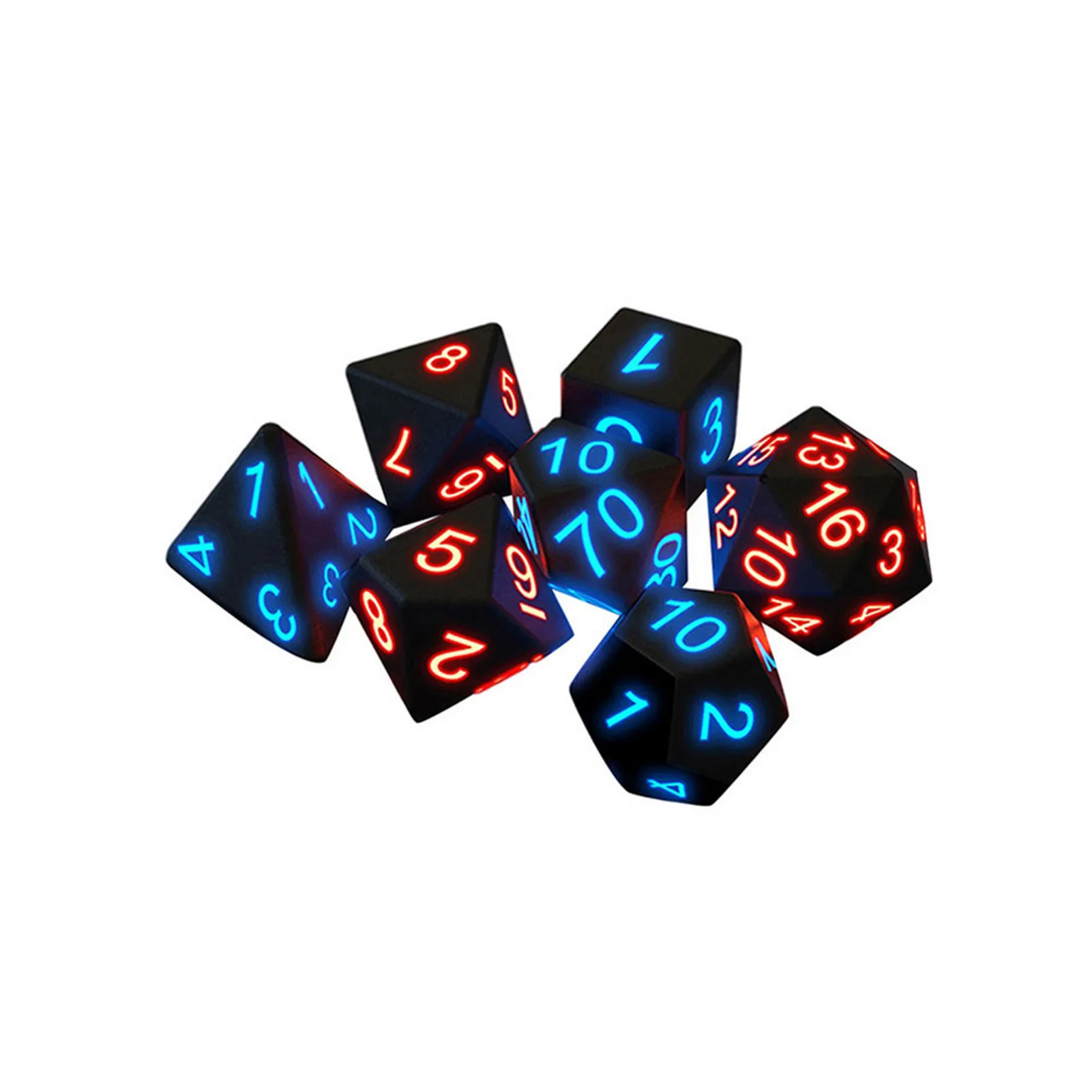 

7PCS Noctilucent Dice Night Light Luminous Game Dice Set Polyhedral Drinking Tool Board Game for Fun Bar KTV Party Vibration