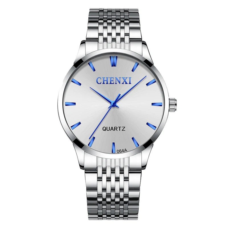 Ultra-thin watch men's waterproof business classic stainless steel band quartz watch men